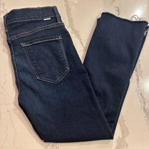 MOTHER Dark Indigo Ankle Jeans